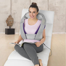 Laden Sie das Bild in den Galerie-Viewer, VITALmaxx Shiatsu-Massagegerät Nacken in Grau-Lila mit Gürtel