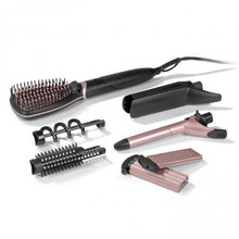 Laden Sie das Bild in den Galerie-Viewer, VITALmaxx Multifunktions-Glättbürste Deluxe 50W - Schwarz/Rosegold
