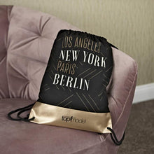 Laden Sie das Bild in den Galerie-Viewer, GNTM Turnbeutel - schwarz/gold