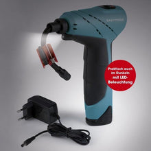 Laden Sie das Bild in den Galerie-Viewer, EASYmaxx Akku-Handkompressor mit LED-Beleuchtung - blau/schwarz