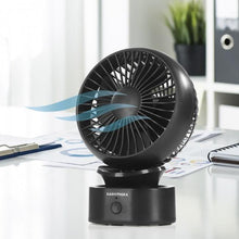 Laden Sie das Bild in den Galerie-Viewer, EASYmaxx Akku-Tischventilator - Einstellbarer Neigungswinkel - schwarz