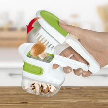 Laden Sie das Bild in den Galerie-Viewer, GOURMETmaxx Multi-Schneider Chop-Genie - 4 Schneideinsätze - weiß/limegreen