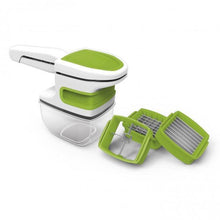 Laden Sie das Bild in den Galerie-Viewer, GOURMETmaxx Multi-Schneider Chop-Genie - 4 Schneideinsätze - weiß/limegreen