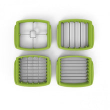Laden Sie das Bild in den Galerie-Viewer, GOURMETmaxx Multi-Schneider Chop-Genie - 4 Schneideinsätze - weiß/limegreen
